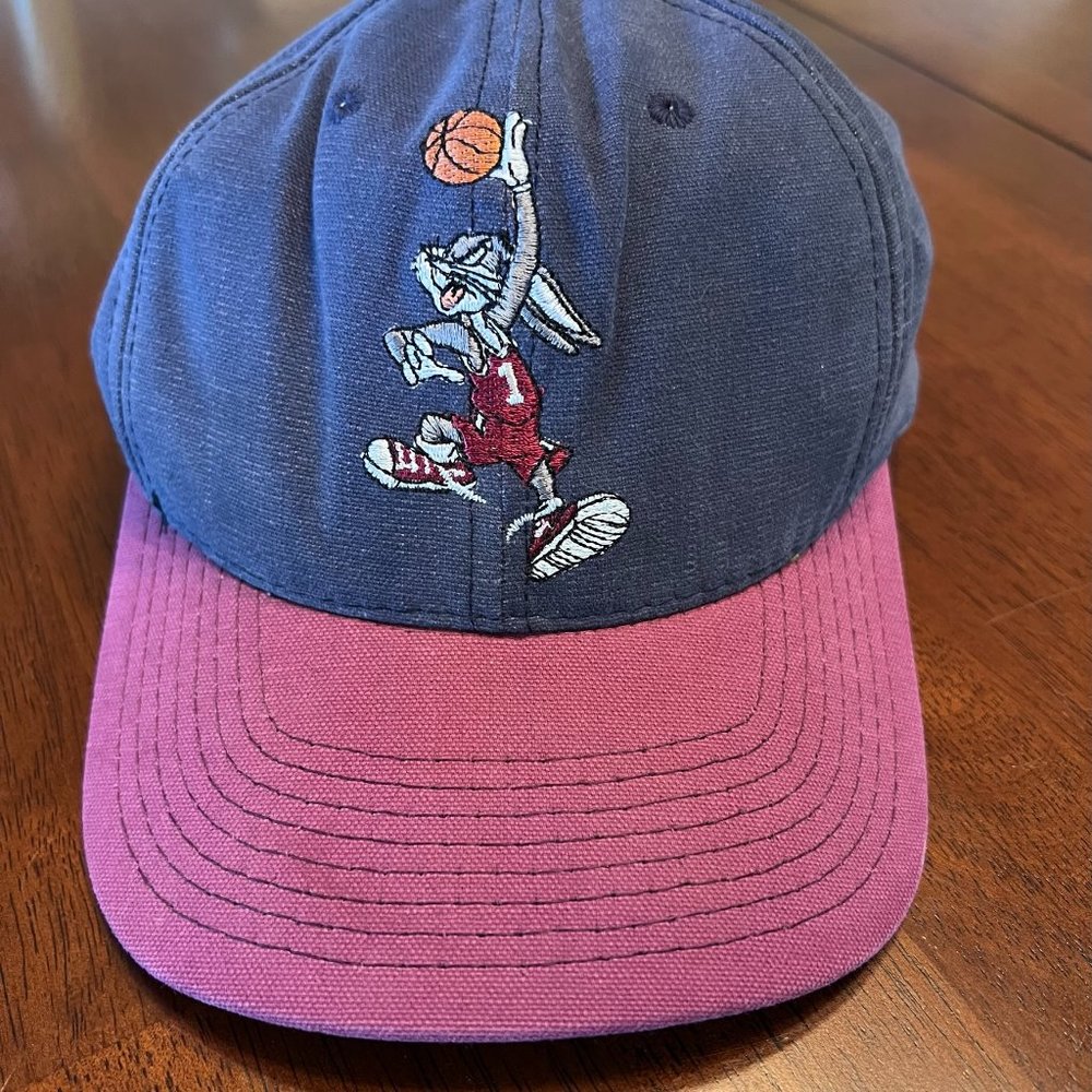 90s VTG ACME CLOTHING LOONEY TUNES Bugs Bunny Basketball snapback hat Embroidery